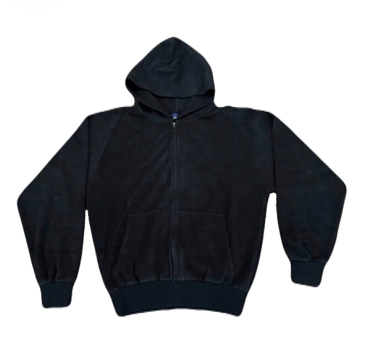 Polar fleece black zip-up hoodie