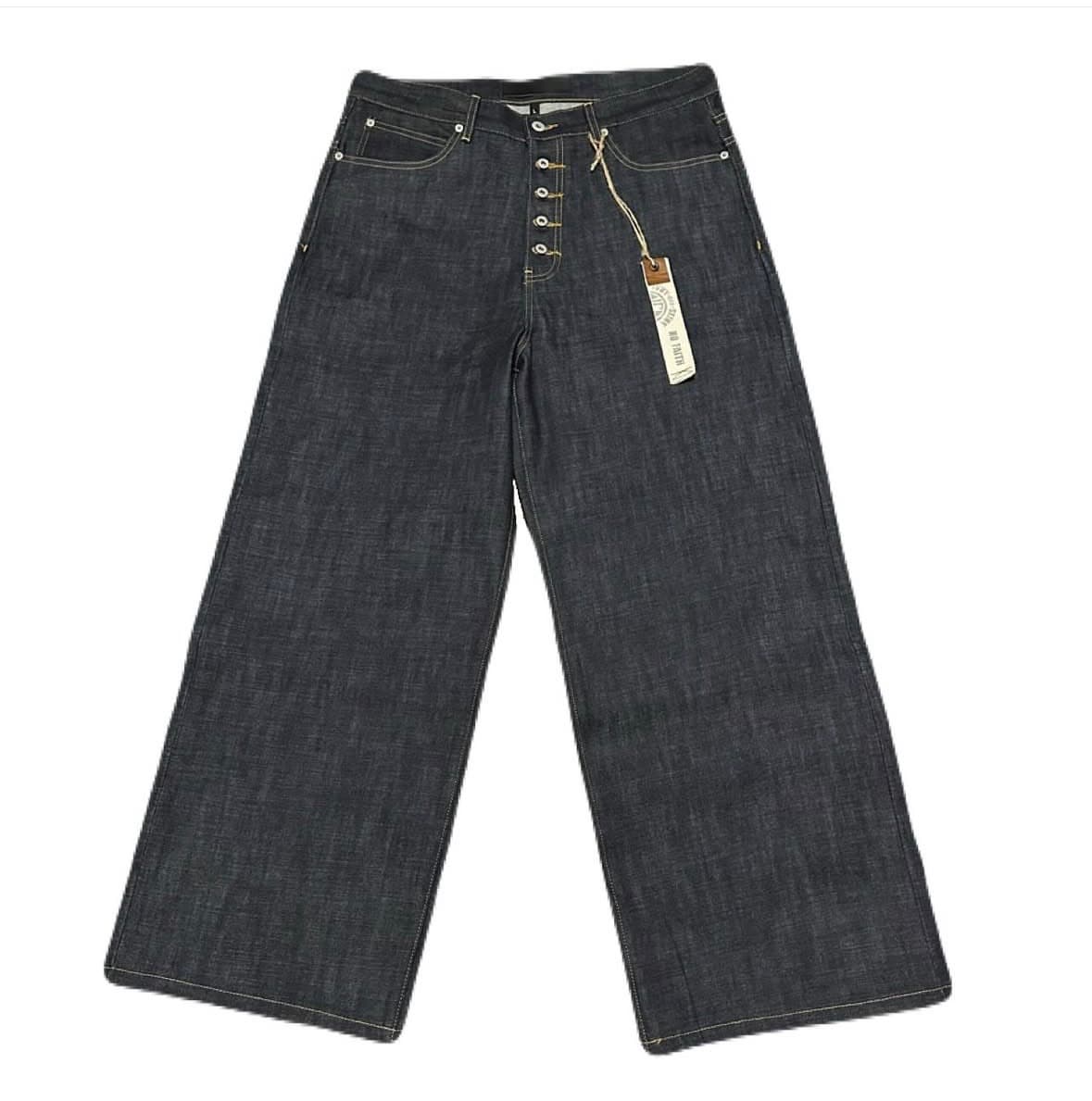 raw denim japanese loose fit blue